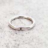 STERLING SILVER INITIAL STACKING RING