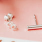 SILVER OPEN HEART STUD EARRINGS