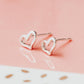 SILVER OPEN HEART STUD EARRINGS