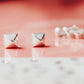 SILVER PYRAMID STUD EARRINGS