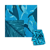SMALL REUSABLE CLOTH FUROSHIKI GIFT WRAP | WHALES & WAVES