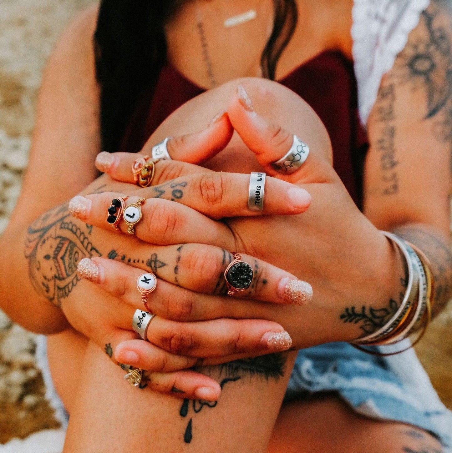 STACKABLE SILVER NAME RING