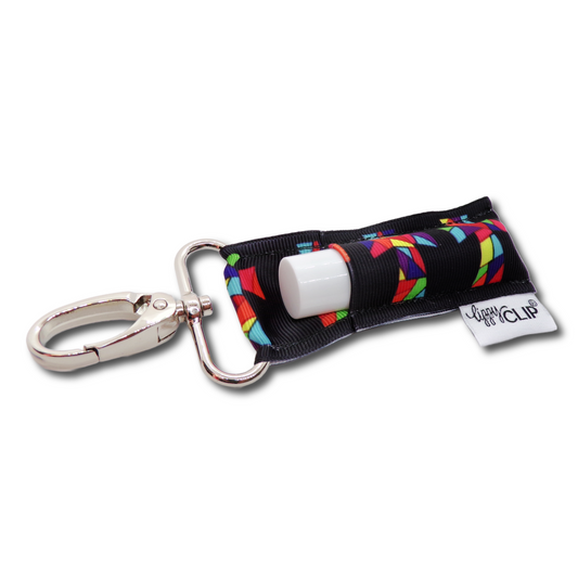 STAINED GLASS CROSS LIPPYCLIP® LIP BALM HOLDER