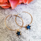 STAR DRUZY ENDLESS HOOP EARRINGS