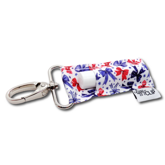 STAR SPANGLED BOWS LIPPYCLIP® LIP BALM HOLDER