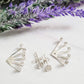 STERLING CRYSTAL SUN BURST EAR JACKET EARRINGS