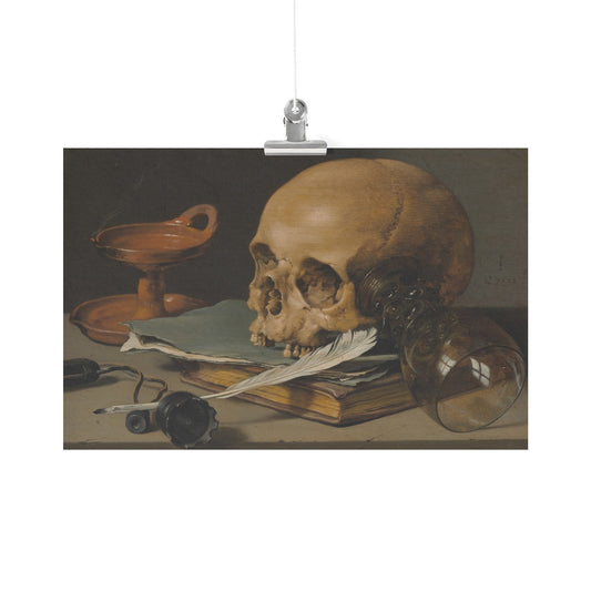 STILL LIFE WITH A SKULL AND A WRITING QUILL MATTE POSTER