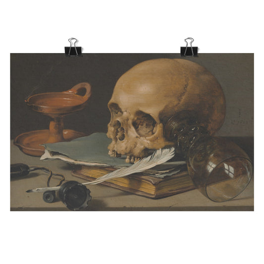 STILL LIFE WITH A SKULL AND A WRITING QUILL MATTE POSTER