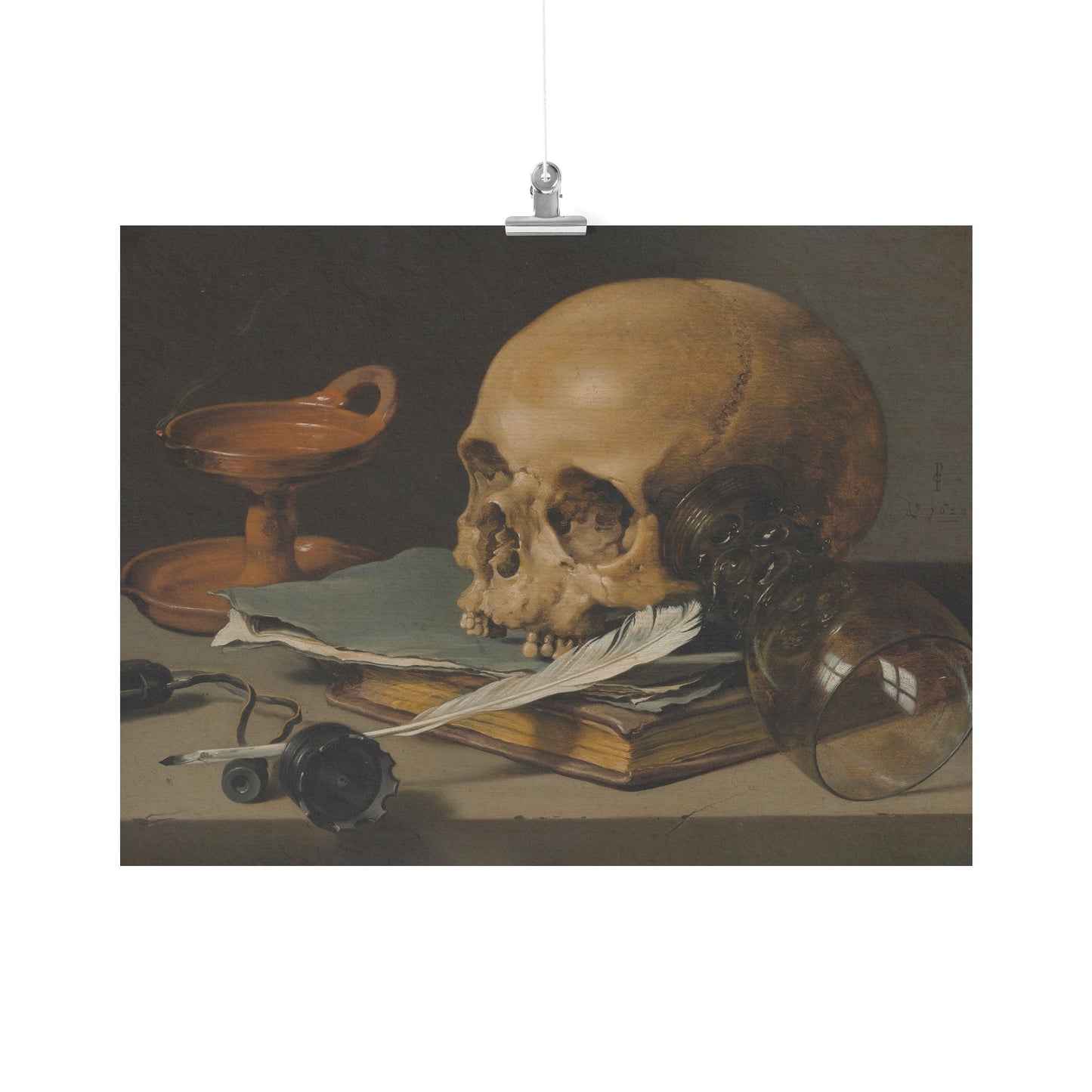 STILL LIFE WITH A SKULL AND A WRITING QUILL MATTE POSTER