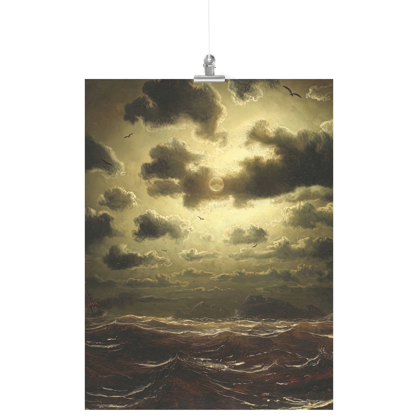 STORMY SEA AT LIGHTHOUSE BY MARCUS LARSON MATTE POSTER