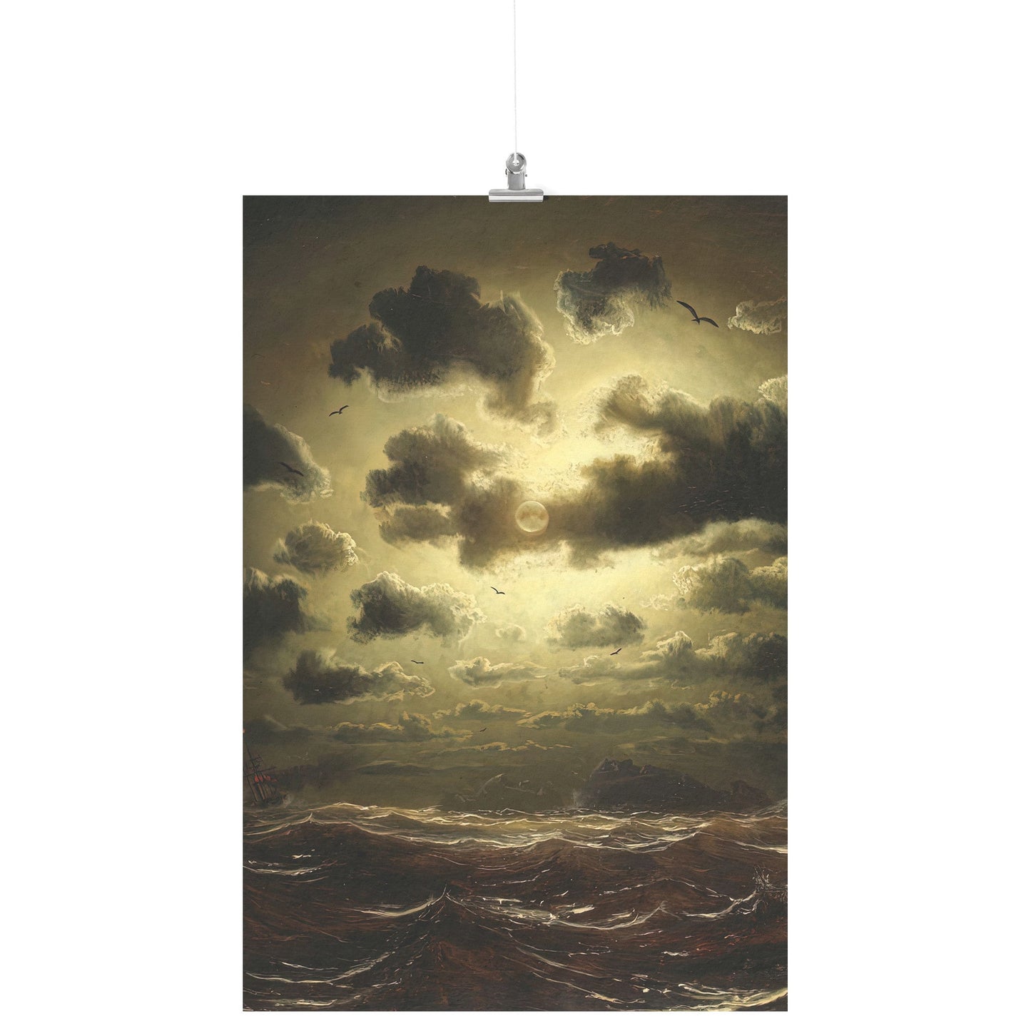 STORMY SEA AT LIGHTHOUSE BY MARCUS LARSON MATTE POSTER