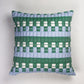 SUJANI QUILTED PILLOW — BABY BLUE, WHITE AND GREEN