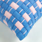 SUJANI QUILTED PILLOW — SOFT PINK AND BLUE