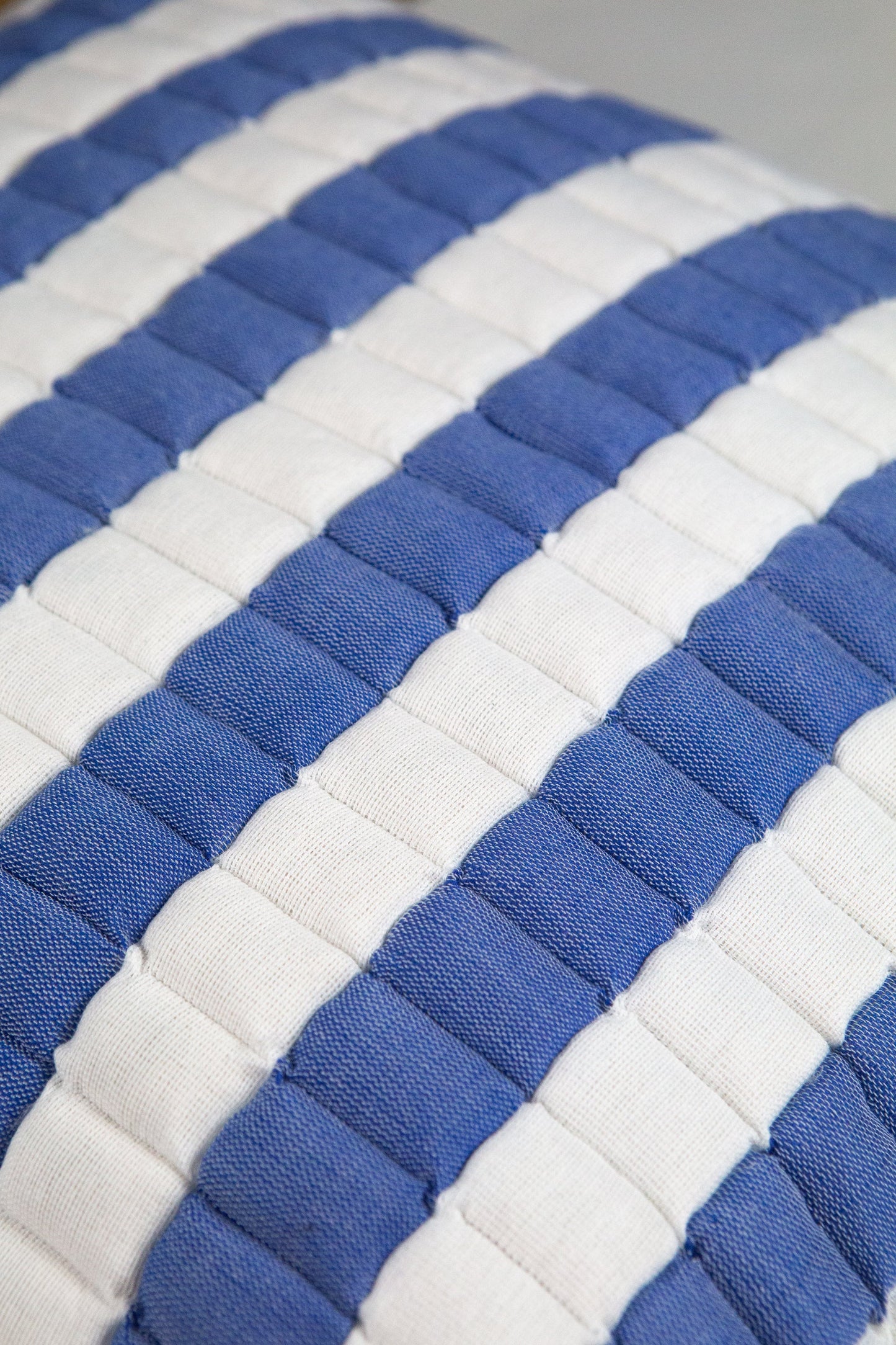 SUJANI QUILTED PILLOW — BLUE AND WHITE
