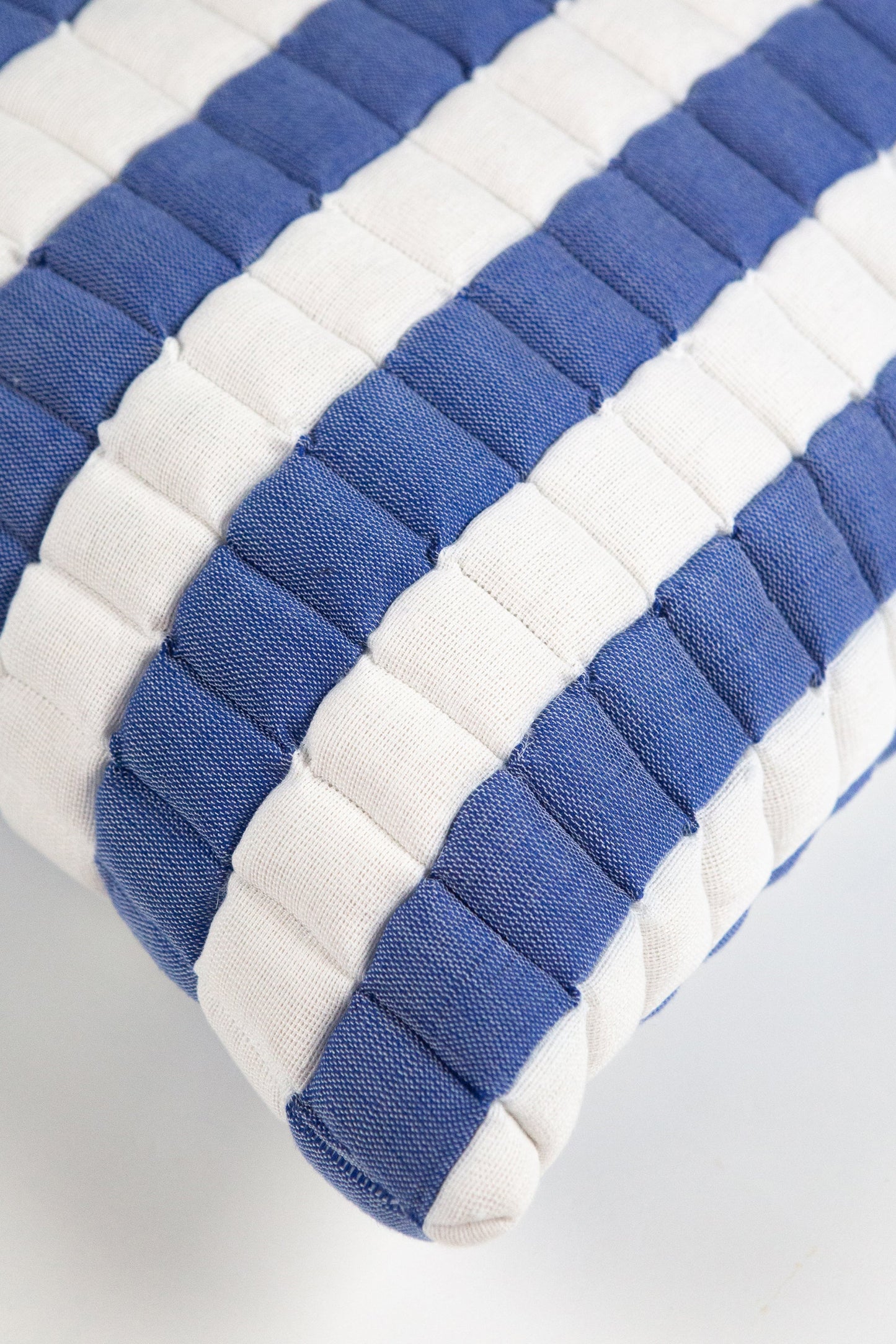 SUJANI QUILTED PILLOW — BLUE AND WHITE