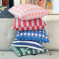 SUJANI QUILTED PILLOW — SOFT LILAC AND RED