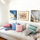 SUJANI QUILTED PILLOW — BABY BLUE, WHITE AND GREEN