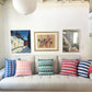 SUJANI QUILTED PILLOW — SOFT PINK AND BLUE