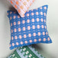 SUJANI QUILTED PILLOW — BABY BLUE, WHITE AND GREEN