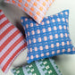 SUJANI QUILTED PILLOW — PASTEL LILAC AND NEON ORANGE