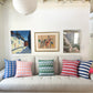SUJANI QUILTED PILLOW — PASTEL LILAC AND NEON ORANGE