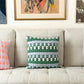 SUJANI QUILTED PILLOW — BABY BLUE, WHITE AND GREEN