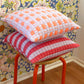 SUJANI QUILTED PILLOW — SOFT LILAC AND RED