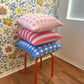 SUJANI QUILTED PILLOW — PASTEL LILAC AND NEON ORANGE