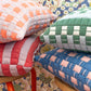 SUJANI QUILTED PILLOW — SOFT LILAC AND RED