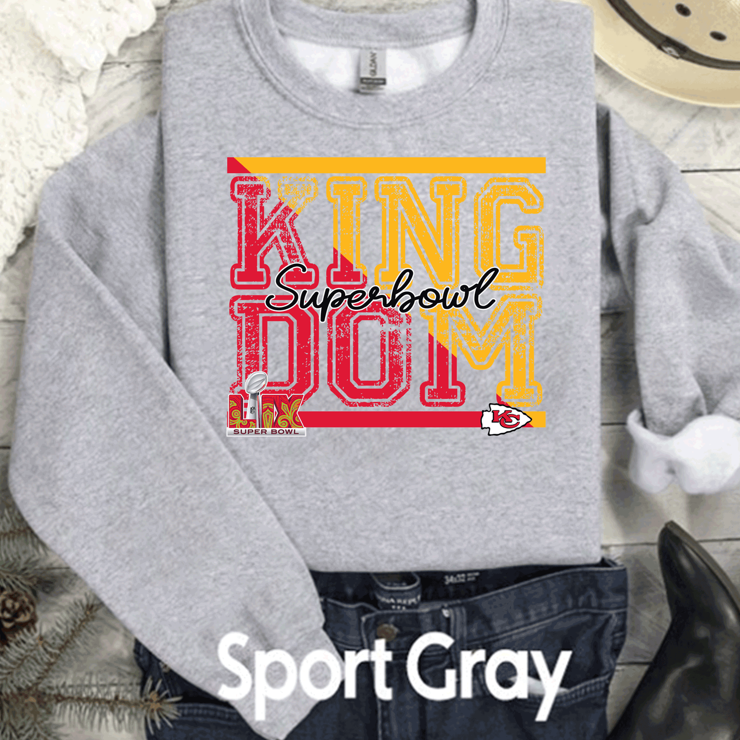 SUPER BOWL KINGDOM KANSAS CITY FOOTBALL CHIEFS T-SHIRT, KC FOOTBALL TEE, GAME DAY SHIRT GIFT COMFORT COLORS OVERSIZED LOOK