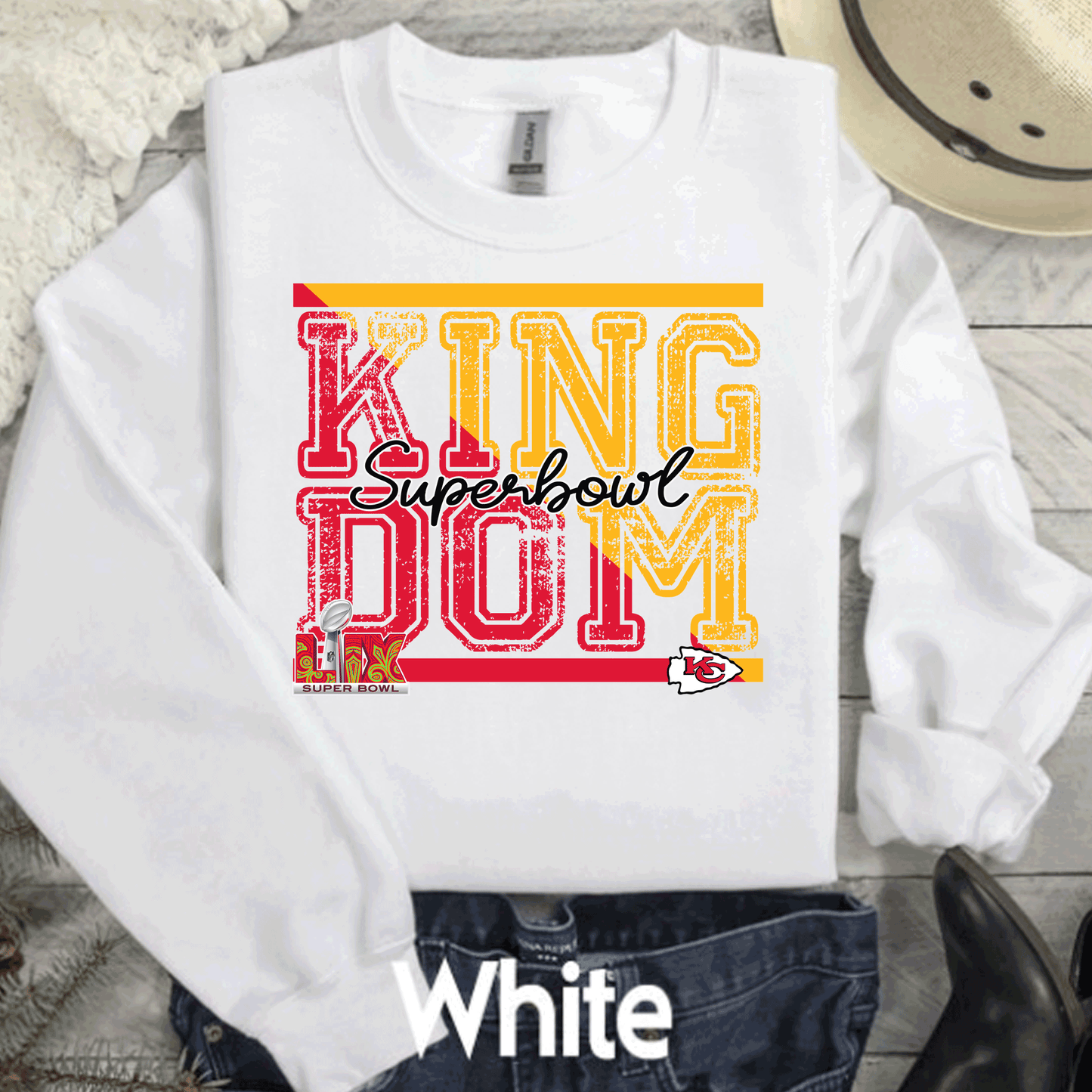 SUPER BOWL KINGDOM KANSAS CITY FOOTBALL CHIEFS T-SHIRT, KC FOOTBALL TEE, GAME DAY SHIRT GIFT COMFORT COLORS OVERSIZED LOOK