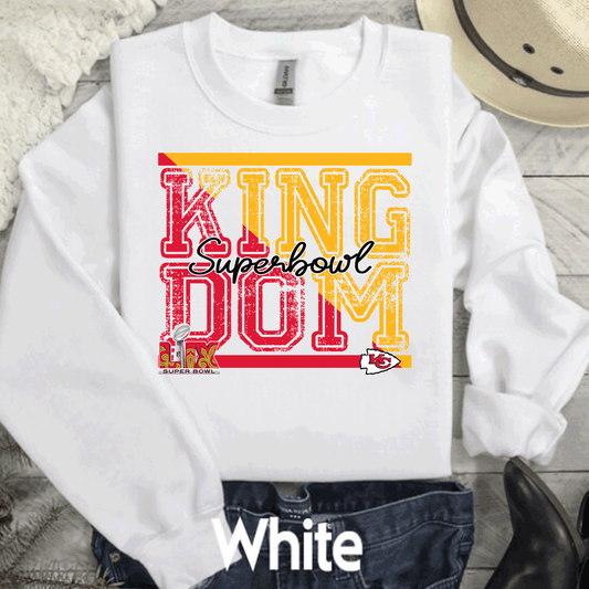 SUPER BOWL KINGDOM KANSAS CITY FOOTBALL CHIEFS T-SHIRT, KC FOOTBALL TEE, GAME DAY SHIRT GIFT COMFORT COLORS OVERSIZED LOOK