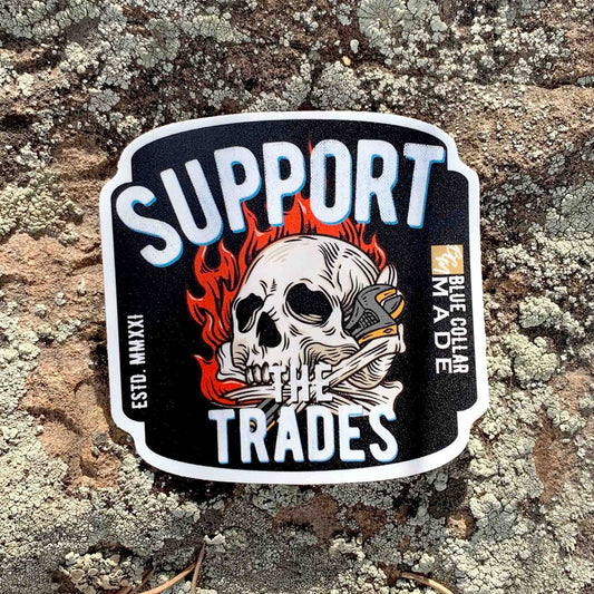 SUPPORT THE TRADES SKULL STICKER