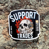 SUPPORT THE TRADES SKULL STICKER