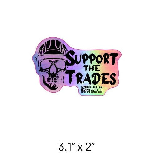 SUPPORT THE TRADES SKULL STICKER