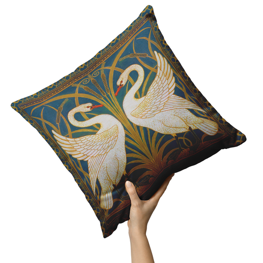 SWAN, RUSH AND IRIS THROW PILLOW