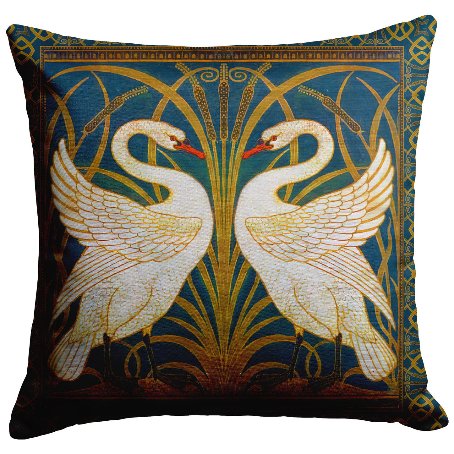 SWAN, RUSH AND IRIS THROW PILLOW