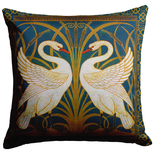 SWAN, RUSH AND IRIS THROW PILLOW