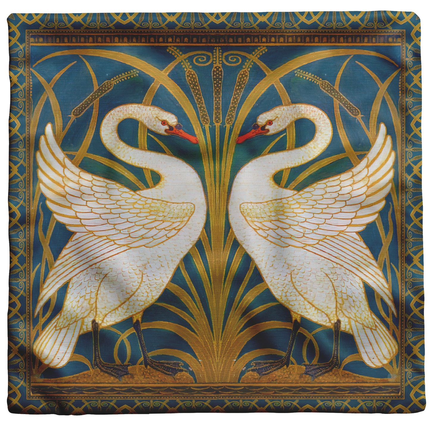 SWAN, RUSH AND IRIS THROW PILLOW