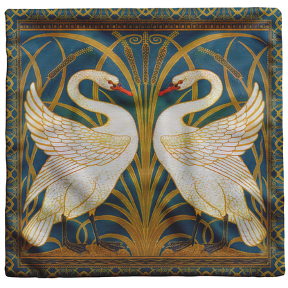 SWAN, RUSH AND IRIS THROW PILLOW