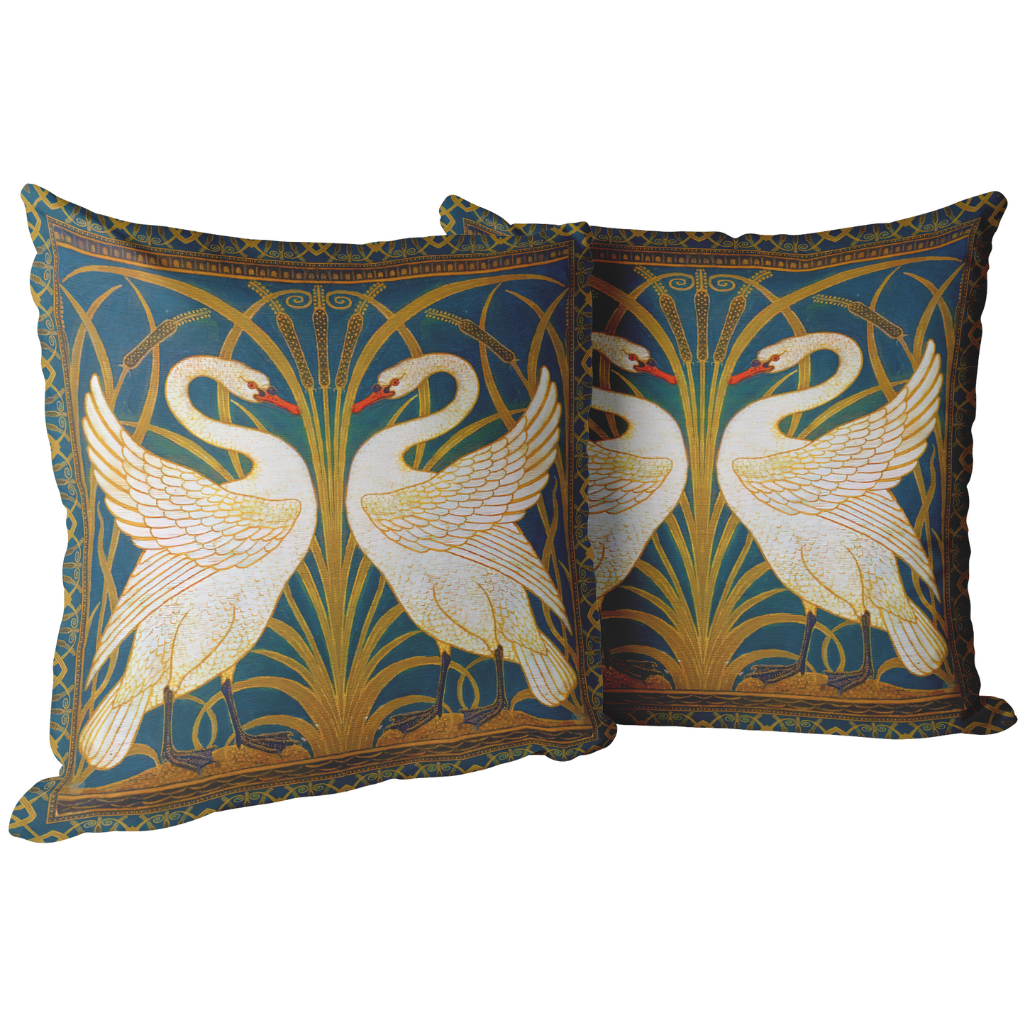 SWAN, RUSH AND IRIS THROW PILLOW