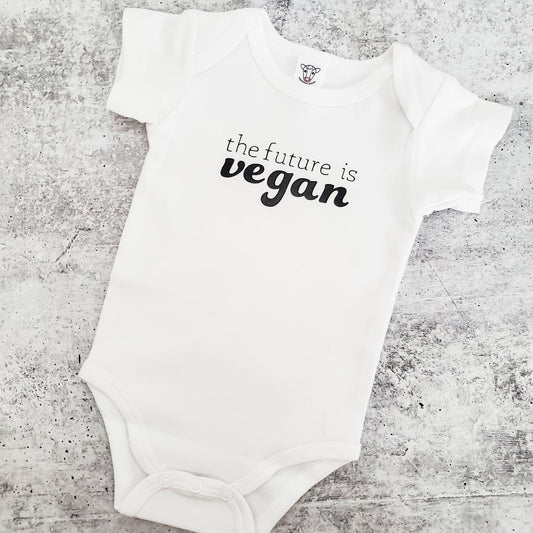 THE FUTURE IS VEGAN SHORT SLEEVE BABY BODYSUIT OR TODDLER TEE
