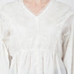 TONAL EMBROIDERED PEPLUM TOP WITH V-NECKLINE - S TO 2XL