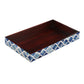 VANITY TRAYS MOROCCAN PATTERN BONE & RESIN INLAY COLLECTION IN 10X6, BLUE & WHITE