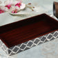 VANITY TRAYS MOROCCAN PATTERN BONE & RESIN INLAY COLLECTION IN 10X6, GREY & WHITE