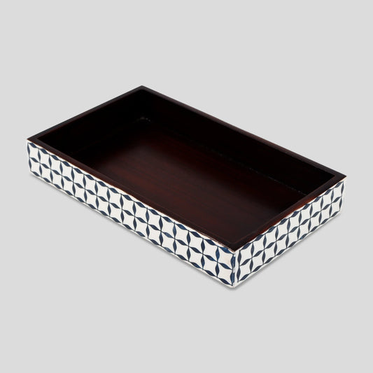VANITY TRAY ILLUSION WRAP PATTERN BONE & RESIN INLAY COLLECTION IN 10X6