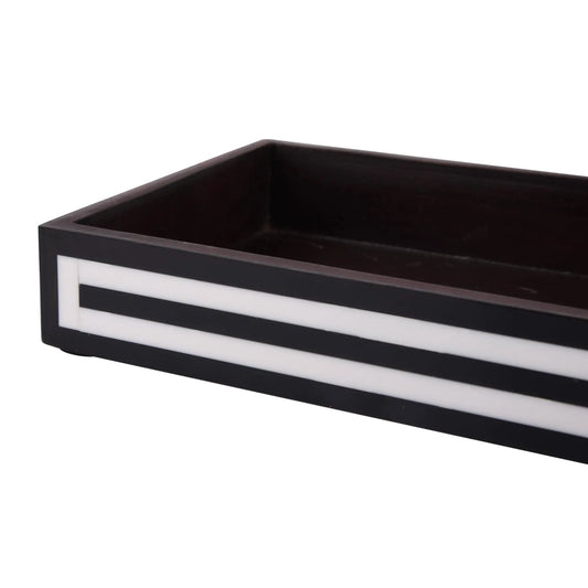 VANITY TRAYS PARLOUR CONCENTRIC PATTERN WOOD & RESIN INLAY COLLECTION IN 10X6