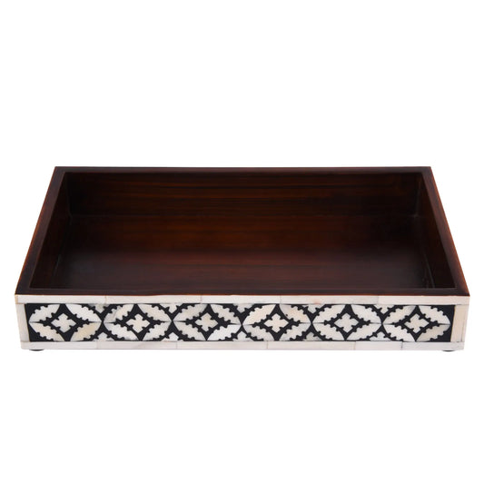 VANITY TRAYS PARLOUR RUMMY PATTERN BONE & RESIN INLAY COLLECTION IN 10X6