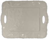 TAUPE RECTANGULAR SERVING TRAY - JOKE