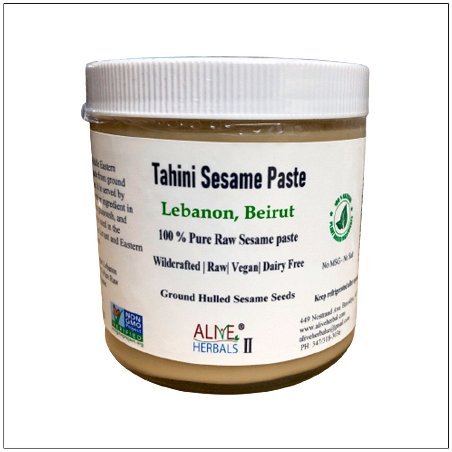 TAHINI SESAME PASTE - ALIVE HERBALS